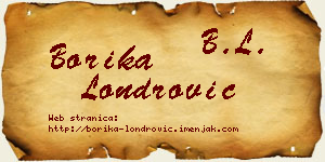 Borika Londrović vizit kartica